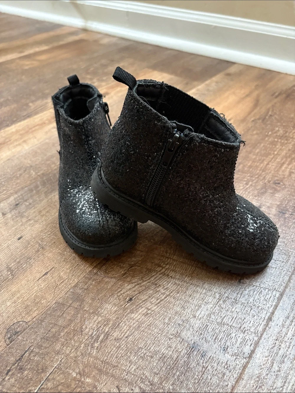 Carter's Black Glitter Ankle Boots for Kids